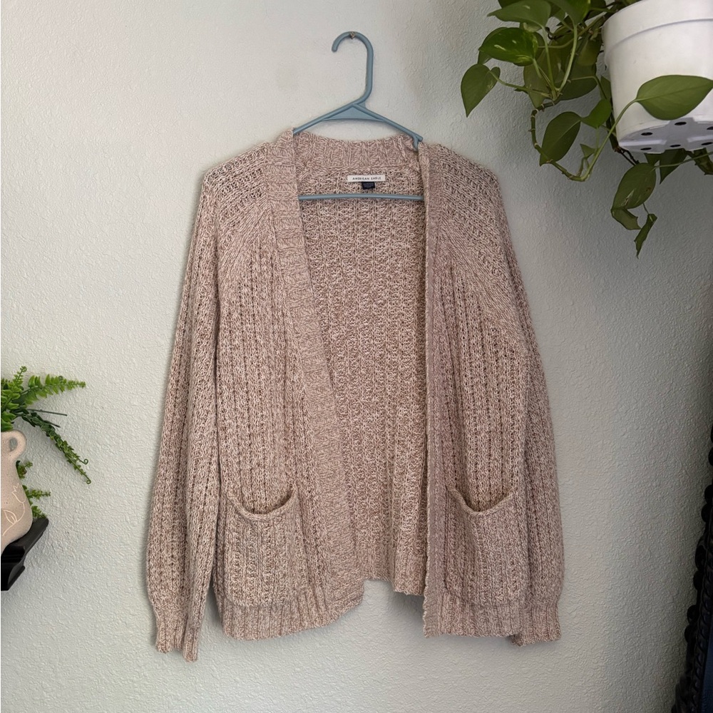 American Eagle Outfitters Cream Cable Knit Cardigan